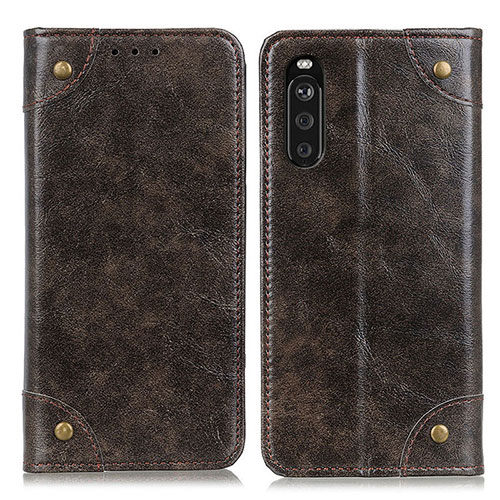 Leather Case Stands Flip Cover Holder M04L for Sony Xperia 10 III SOG04 Bronze