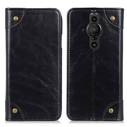 Leather Case Stands Flip Cover Holder M04L for Sony Xperia PRO-I Black