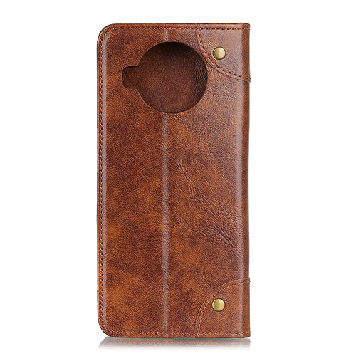 Leather Case Stands Flip Cover Holder M04L for Xiaomi Mi 10i 5G Brown