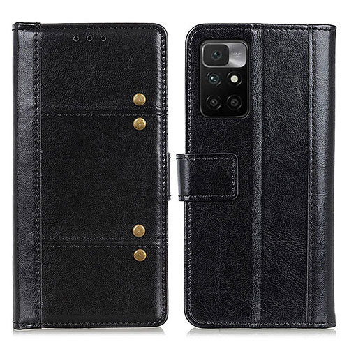 Leather Case Stands Flip Cover Holder M04L for Xiaomi Redmi 10 (2022) Black