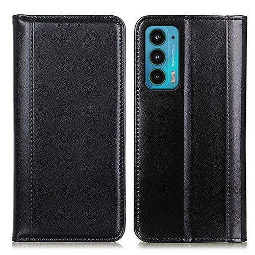 Leather Case Stands Flip Cover Holder M05L for Motorola Moto Edge 20 5G Black