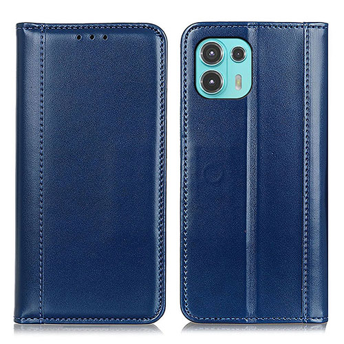 Leather Case Stands Flip Cover Holder M05L for Motorola Moto Edge 20 Lite 5G Blue