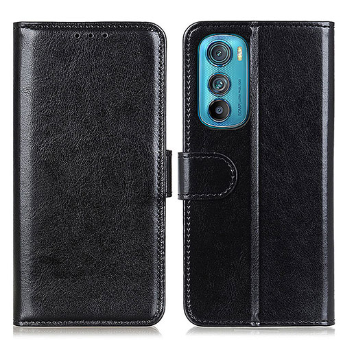 Leather Case Stands Flip Cover Holder M05L for Motorola Moto Edge 30 5G Black