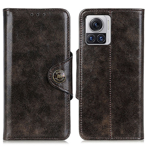 Leather Case Stands Flip Cover Holder M05L for Motorola Moto Edge 30 Ultra 5G Brown