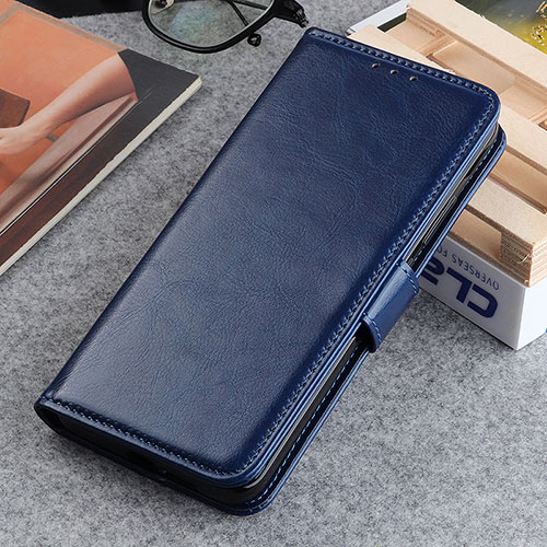 Leather Case Stands Flip Cover Holder M05L for Motorola Moto Edge Plus (2022) 5G Blue