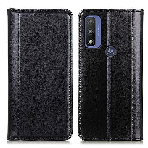 Leather Case Stands Flip Cover Holder M05L for Motorola Moto G Pure Black