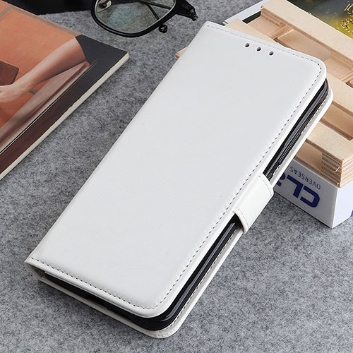 Leather Case Stands Flip Cover Holder M05L for Motorola Moto G Stylus (2022) 5G White