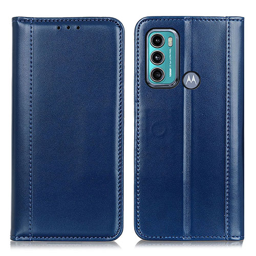 Leather Case Stands Flip Cover Holder M05L for Motorola Moto G40 Fusion Blue