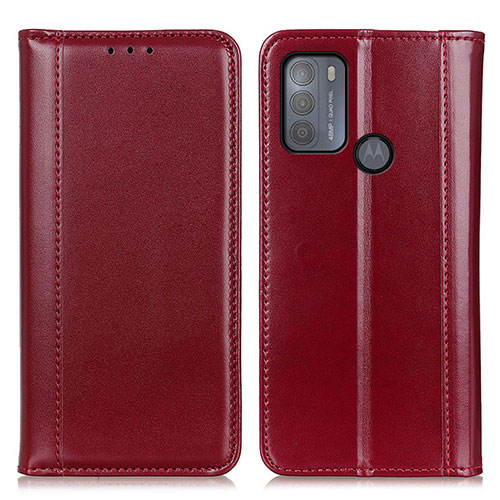 Leather Case Stands Flip Cover Holder M05L for Motorola Moto G50 Red