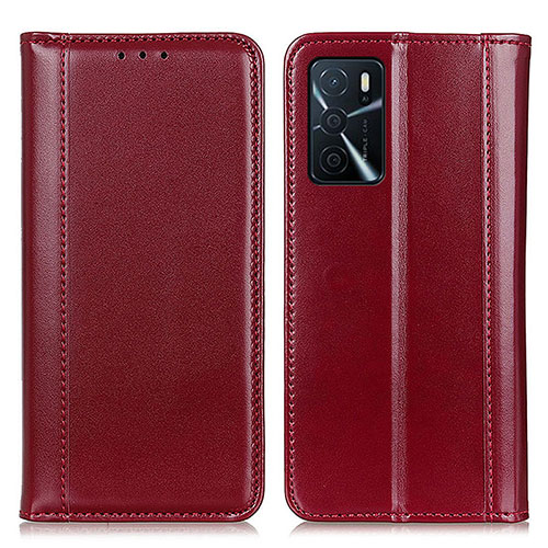 Leather Case Stands Flip Cover Holder M05L for Oppo A16s Red