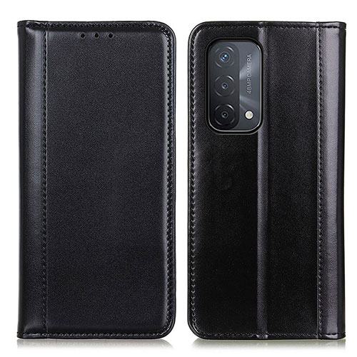 Leather Case Stands Flip Cover Holder M05L for Oppo A54 5G Black