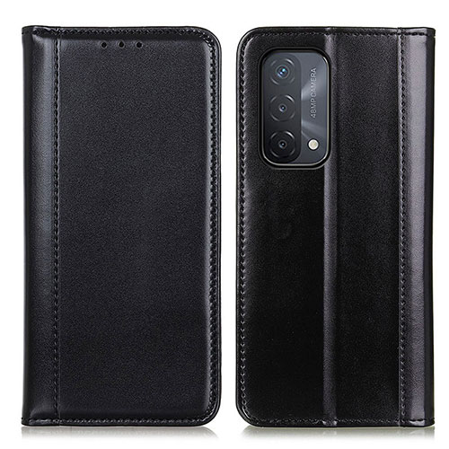 Leather Case Stands Flip Cover Holder M05L for Oppo A74 5G Black