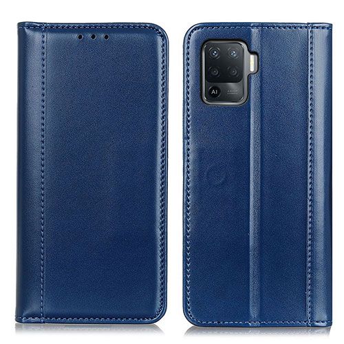 Leather Case Stands Flip Cover Holder M05L for Oppo A94 4G Blue