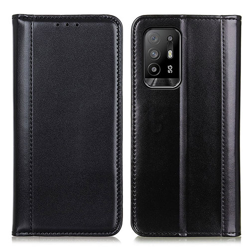 Leather Case Stands Flip Cover Holder M05L for Oppo A94 5G Black