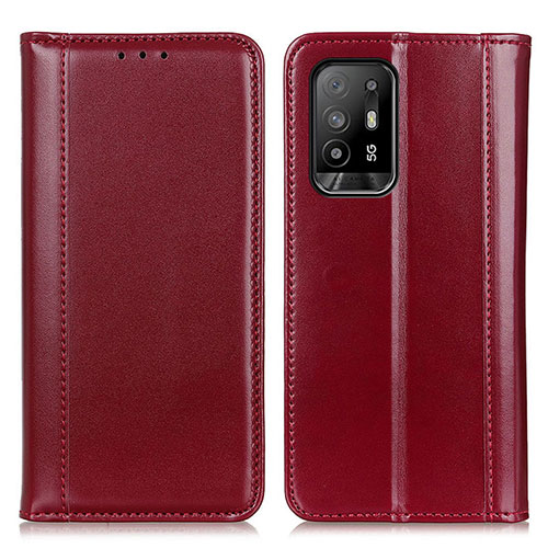 Leather Case Stands Flip Cover Holder M05L for Oppo A95 5G Red