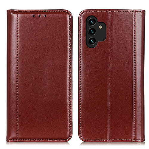 Leather Case Stands Flip Cover Holder M05L for Samsung Galaxy A04s Brown