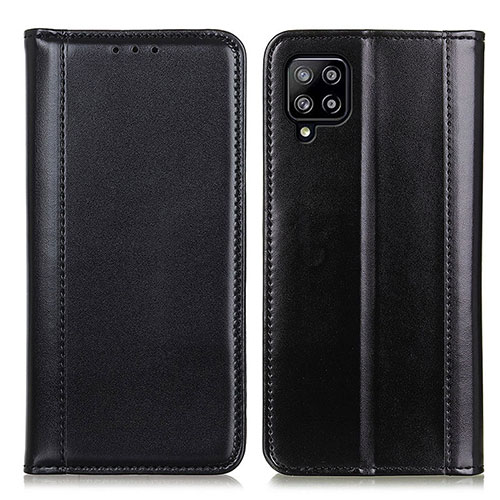 Leather Case Stands Flip Cover Holder M05L for Samsung Galaxy A22 4G Black