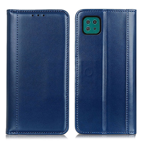 Leather Case Stands Flip Cover Holder M05L for Samsung Galaxy A22s 5G Blue