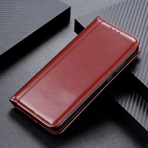 Leather Case Stands Flip Cover Holder M05L for Samsung Galaxy A72 4G Brown