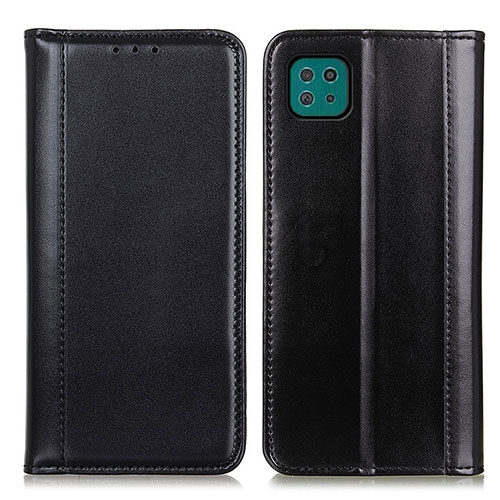 Leather Case Stands Flip Cover Holder M05L for Samsung Galaxy F42 5G Black