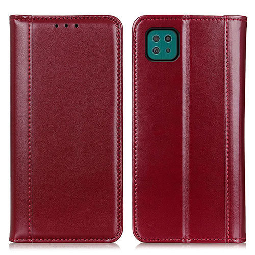 Leather Case Stands Flip Cover Holder M05L for Samsung Galaxy F42 5G Red