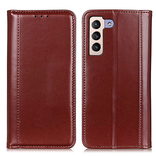 Leather Case Stands Flip Cover Holder M05L for Samsung Galaxy S21 Plus 5G Brown