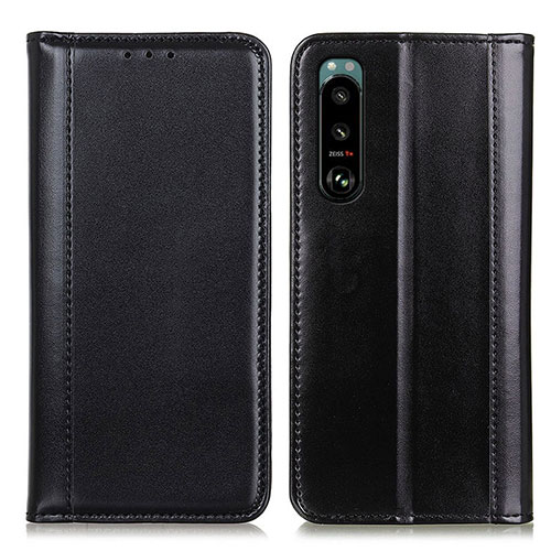 Leather Case Stands Flip Cover Holder M05L for Sony Xperia 5 III SO-53B Black