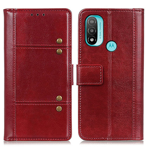 Leather Case Stands Flip Cover Holder M06L for Motorola Moto E20 Red