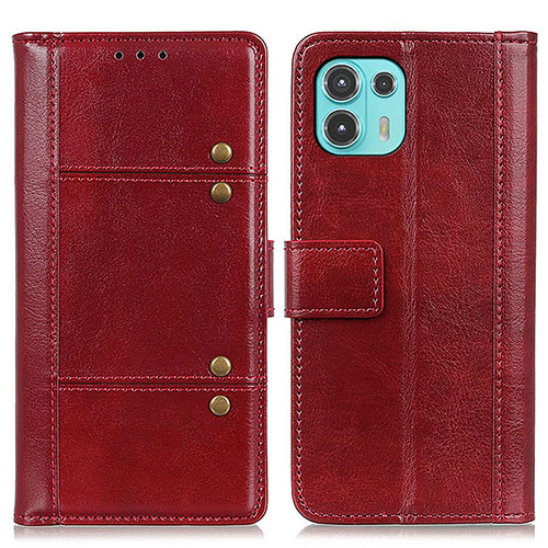 Leather Case Stands Flip Cover Holder M06L for Motorola Moto Edge 20 Lite 5G Red