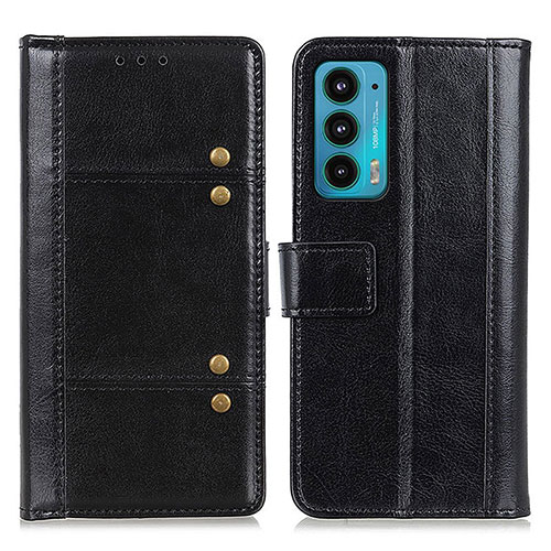 Leather Case Stands Flip Cover Holder M06L for Motorola Moto Edge Lite 5G Black