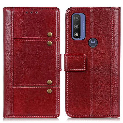 Leather Case Stands Flip Cover Holder M06L for Motorola Moto G Pure Red