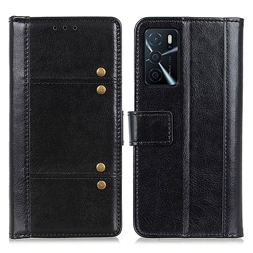 Leather Case Stands Flip Cover Holder M06L for Oppo A16s Black