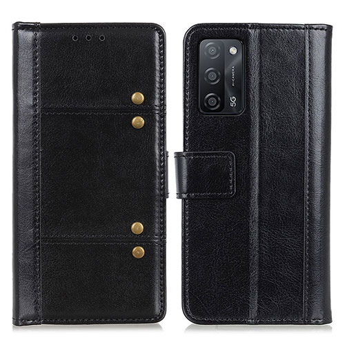 Leather Case Stands Flip Cover Holder M06L for Oppo A53s 5G Black