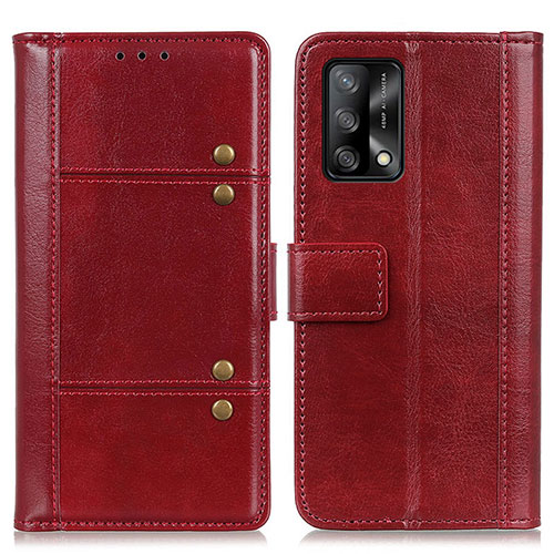 Leather Case Stands Flip Cover Holder M06L for Oppo A74 4G Red