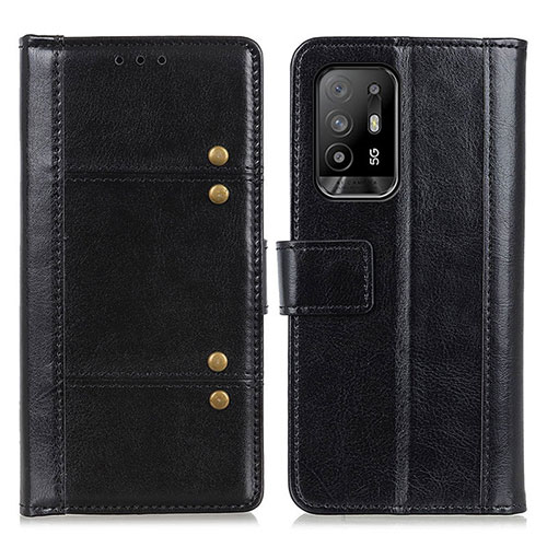 Leather Case Stands Flip Cover Holder M06L for Oppo F19 Pro+ Plus 5G Black