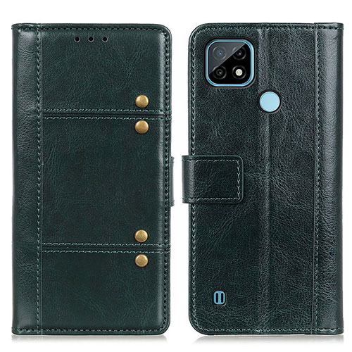 Leather Case Stands Flip Cover Holder M06L for Realme C21 Green