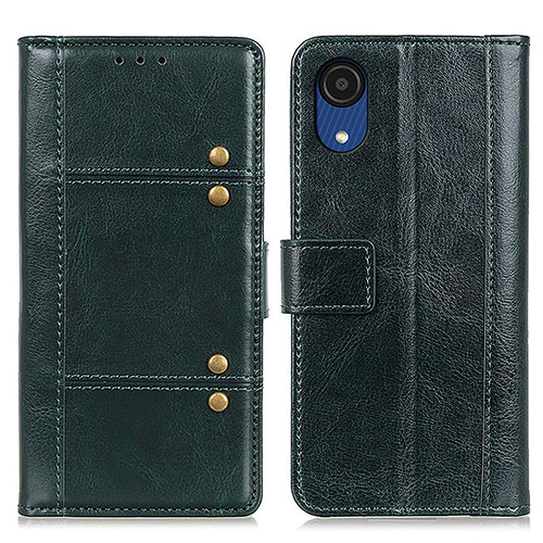 Leather Case Stands Flip Cover Holder M06L for Samsung Galaxy A03 Core Green