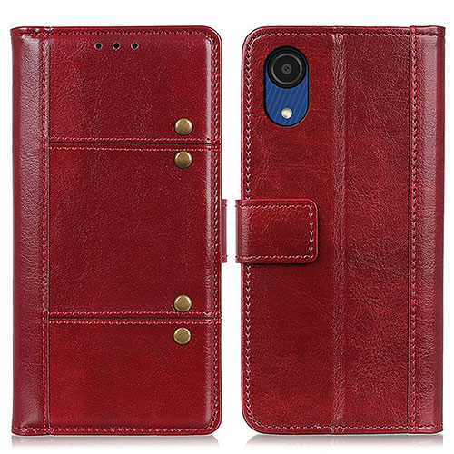 Leather Case Stands Flip Cover Holder M06L for Samsung Galaxy A03 Core Red