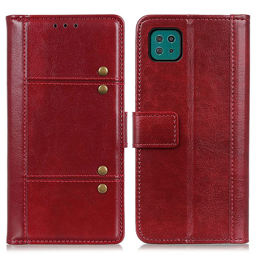 Leather Case Stands Flip Cover Holder M06L for Samsung Galaxy F42 5G Red