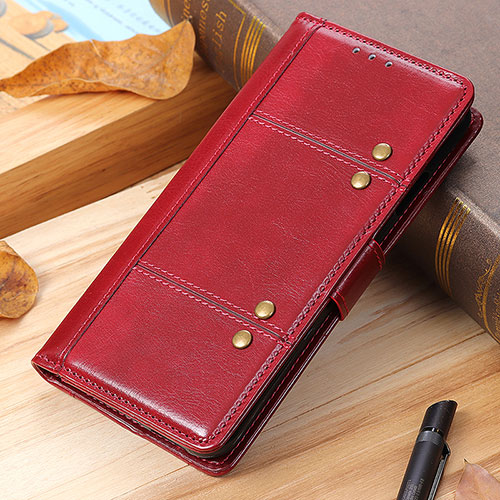 Leather Case Stands Flip Cover Holder M06L for Samsung Galaxy M02 Red