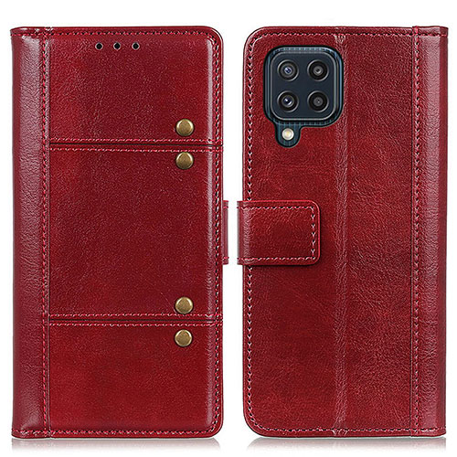 Leather Case Stands Flip Cover Holder M06L for Samsung Galaxy M32 4G Red