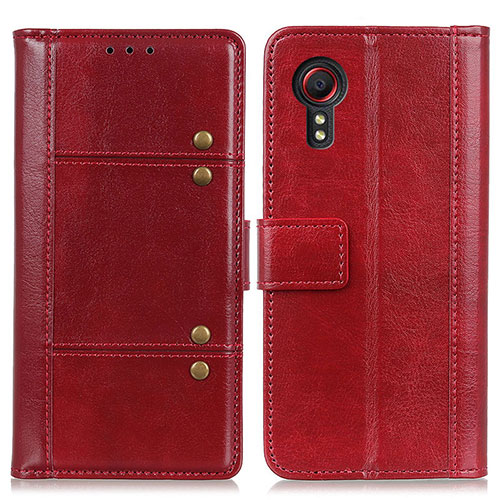 Leather Case Stands Flip Cover Holder M06L for Samsung Galaxy XCover 5 SM-G525F Red