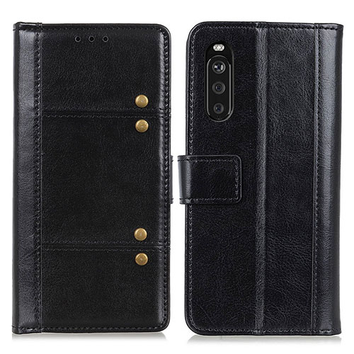 Leather Case Stands Flip Cover Holder M06L for Sony Xperia 10 III Black