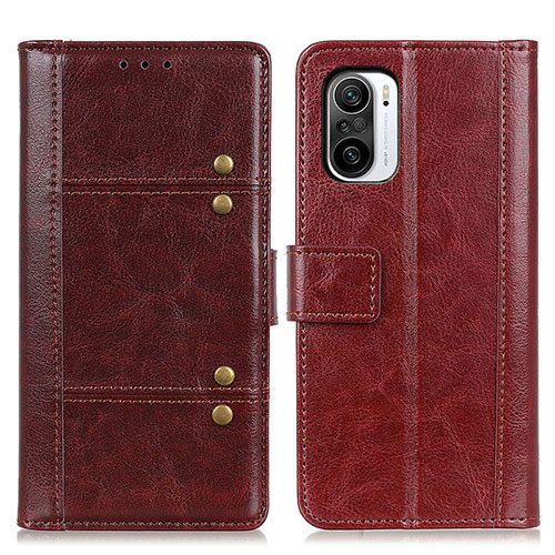 Leather Case Stands Flip Cover Holder M06L for Xiaomi Mi 11X 5G Brown