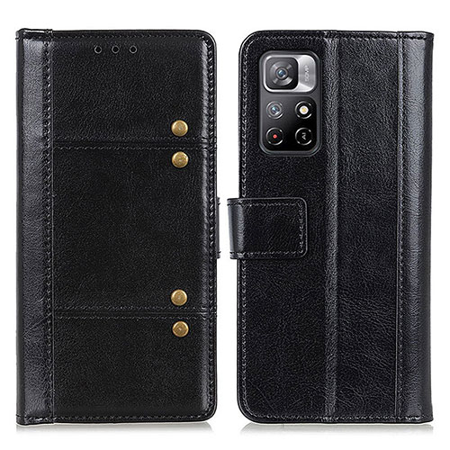 Leather Case Stands Flip Cover Holder M06L for Xiaomi Poco M4 Pro 5G Black