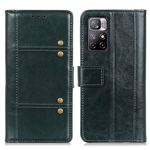 Leather Case Stands Flip Cover Holder M06L for Xiaomi Poco M4 Pro 5G Green
