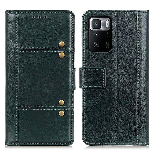 Leather Case Stands Flip Cover Holder M06L for Xiaomi Poco X3 GT 5G Green