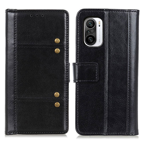 Leather Case Stands Flip Cover Holder M06L for Xiaomi Redmi K40 Pro 5G Black