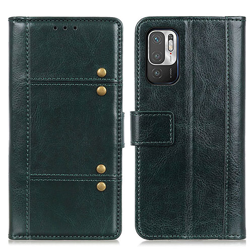 Leather Case Stands Flip Cover Holder M06L for Xiaomi Redmi Note 10 5G Green