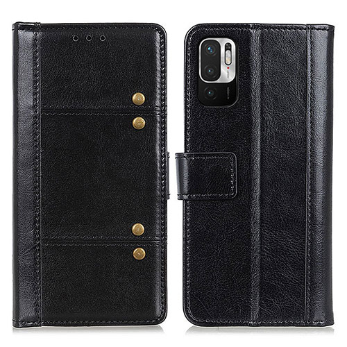 Leather Case Stands Flip Cover Holder M06L for Xiaomi Redmi Note 10 JE 5G Black